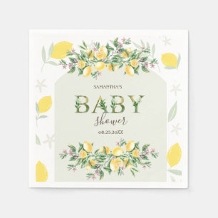 Aquarellfarben Lemons Frame Baby Dusche Serviette