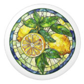 Aquarellfarben Lemons gestanztes Glas Gelb Grün Bl Keramikknauf (Vorderseite)