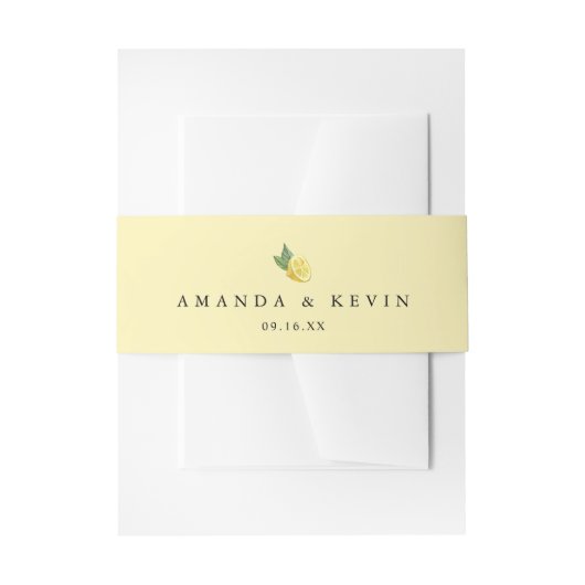 Aquarellfarben Lemons Grüngelb Einladungsbanderole (Vorderseite Beispiel)