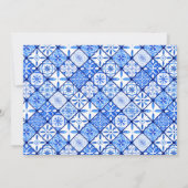 Aquarellfarben Lemons Italian Blue Tiles Brautpart Dankeskarte (Rückseite)