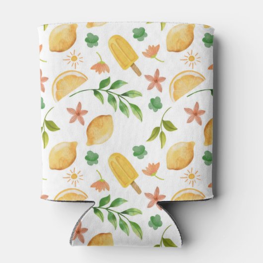Aquarellfarben Lemons & Popsicles können kühlen -  Dosenkühler (Rückseite)