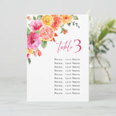 Aquarellfarben, leuchtend, Citrus Blume Sitzkarte Einladung (Stehend Vorderseite)