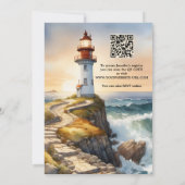 Aquarellfarben Leuchtturm Küstenmeer Brautparty Einladung (Rückseite)