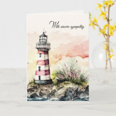 Aquarellfarben Leuchtturm Malerei Beileid Karte (Gelbe Blume)