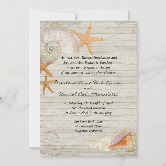 Aquarellfarben Leuchtturm Muscheln Beach Hütte Hoc Einladung (Vorderseite)