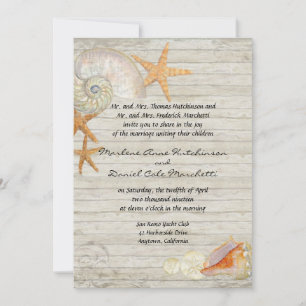 Aquarellfarben Leuchtturm Muscheln Beach Hütte Hoc Einladung