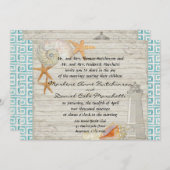 Aquarellfarben Leuchtturm Muscheln Beach Hütte Hoc Einladung (Vorne/Hinten)