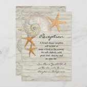 Aquarellfarben Leuchtturm Muscheln Beach Hütte Hoc Einladung (Vorne/Hinten)