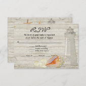 Aquarellfarben Leuchtturm Muscheln Beach Hütte Hoc RSVP Karte (Vorne/Hinten)