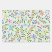 Aquarellfarben, Lila, Blau Kleine Blume Geschenkpapier Set (Vorderseite 2)