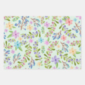 Aquarellfarben, Lila, Blau Kleine Blume Geschenkpapier Set (Vorderseite)