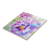 Aquarellfarben Lila Blume Florrosa Gelb Fliese (Seite)