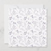 Aquarellfarben Lila Blumen Erste Kommune Einladung (Rückseite)