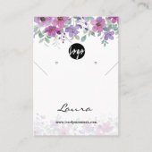 Aquarellfarben Lila Florals Ohrdarstellung Visitenkarte (Vorderseite)