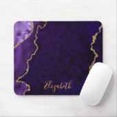 Aquarellfarben Lila Goldmarmor Agate Geode Mousepad (Mit Mouse)