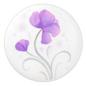 Aquarellfarben lila graue Wildblume Türknauf Keramikknauf (Vorderseite)