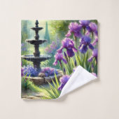 Aquarellfarben Lila Irische Bläschen Badhandtuch Set (Waschlappen)