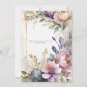 Aquarellfarben Lila rosa Hochzeit Einladung (Rückseite)