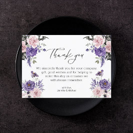 Aquarellfarben lila rosa zwischen Hochzeit Dankeskarte