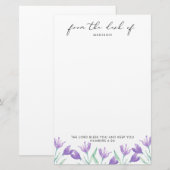 Aquarellfarben Lilac-Blume Personalisierte Schrift Briefpapier (Vorne/Hinten)