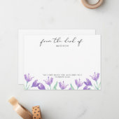 Aquarellfarben Lilac-Blume Personalisierte Schrift Mitteilungskarte (Vorderseite/Rückseite Beispiel)