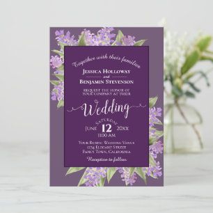 Aquarellfarben Lilacs Plum Lila Boho Wedding Einladung