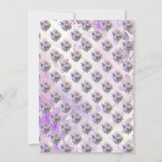 Aquarellfarben-Lilacs und Hydrangea-Blank Einladung (Rückseite)
