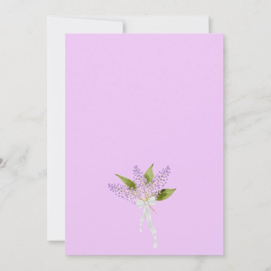 Aquarellfarben Lilacs Virtual Brautparty Einladung (Rückseite)