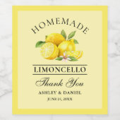 Aquarellfarben Limoncello Dank gelber Labels Weinetikett (Einzelnes Label)