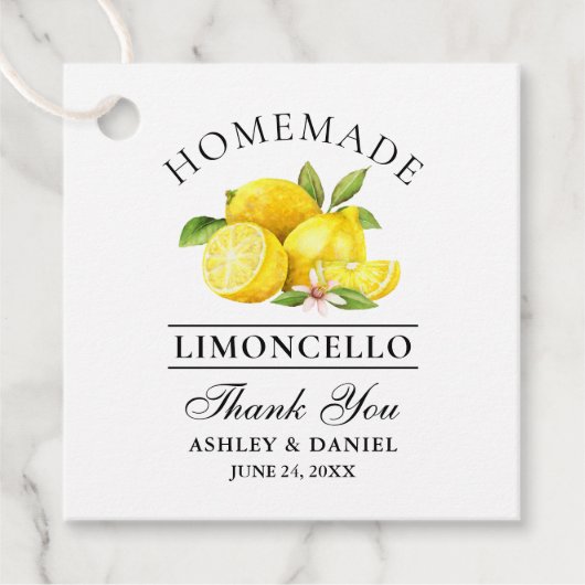 Aquarellfarben Limoncello Dank Tags Geschenkanhänger (Vorderseite)