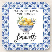 Aquarellfarben Limoncello Getränkeuntersetzer (Vorderseite)