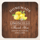 Aquarellfarben Limoncello Wedding Imitats Holz Rechteckiger Pappuntersetzer (Vorderseite)