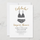 Aquarellfarben Lingerie Dusche Brautparty Einladung (Vorderseite)