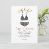 Aquarellfarben Lingerie Dusche Brautparty Einladung (Stehend Vorderseite)