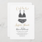 Aquarellfarben Lingerie Dusche Brautparty Einladung (Vorne/Hinten)