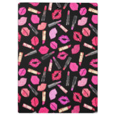 Aquarellfarben-Lipstick-Muster Makeup-Künstler-Cli Klemmbrett (Rückseite)