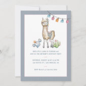 Aquarellfarben Llama Kindergeburtstag Party Foto Einladung (Vorderseite)