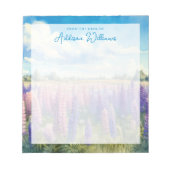 Aquarellfarben Lupine Wildblumen Individuelle Name Notizblock (Vorderseite)