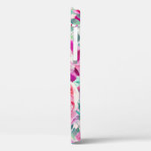 Aquarellfarben Lush Pink Peonies & Green Aquamarin Case-Mate iPhone Hülle (Rückseite / Links)