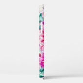 Aquarellfarben Lush Pink Peonies & Green Aquamarin Case-Mate iPhone Hülle (Rückseite / Rechts)