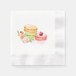 Aquarellfarben-Macaroons mit Kirschriesen Napkins Serviette