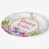 Aquarellfarben Magnolien, Imitate Marmorbäume Oste Pappteller (Schrägansicht)