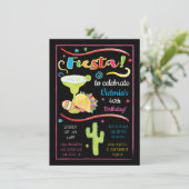 Aquarellfarben mexikanische Fiesta zum Geburtstag Einladung (Stehend Vorderseite)