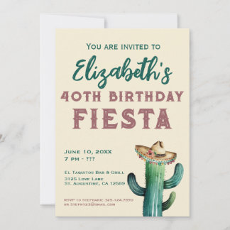 Aquarellfarben mexikanische Fiesta zum Geburtstag  Einladung