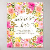 Aquarellfarben Mimosa Bar Brautparty Poster (Vorne)