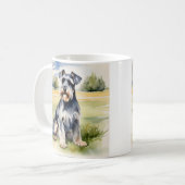 Aquarellfarben Miniatur Schnauzer - Hunde Kunst dr Kaffeetasse (Vorderseite Links)