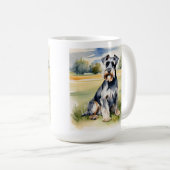 Aquarellfarben Miniatur Schnauzer - Hunde Kunst dr Kaffeetasse (VorderseiteRechts)