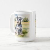 Aquarellfarben Miniatur Schnauzer - Hunde Kunst dr Kaffeetasse (Vorderseite Links)