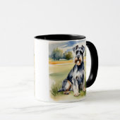 Aquarellfarben Miniatur Schnauzer - Hunde Kunst dr Tasse (VorderseiteRechts)