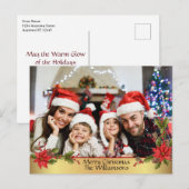 Aquarellfarben-Mistletoe-Foto Feiertagspostkarte (Vorne/Hinten)